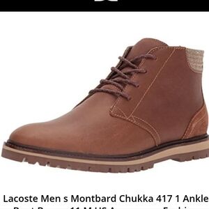 Lacoste Men's Montbard Chukka Boot Size 9.5 Brown